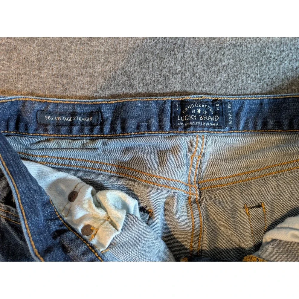 Vintage Lucky Brand Mens 32x32 Distressed 363 Vintage Straight Leg‎ Denim Jeans